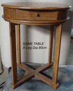 Game Table X-Leg Dia 90cm w dwrs 